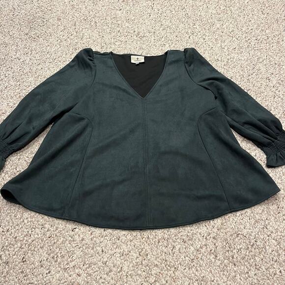 TUCKERNUCK Malachite Suede Easton Blouse Size Medium - Picture 5 of 10